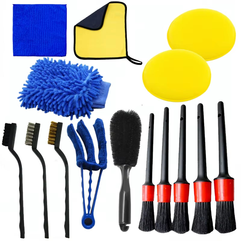 15-Piece Boar Hair Interior Detailing Brush Set