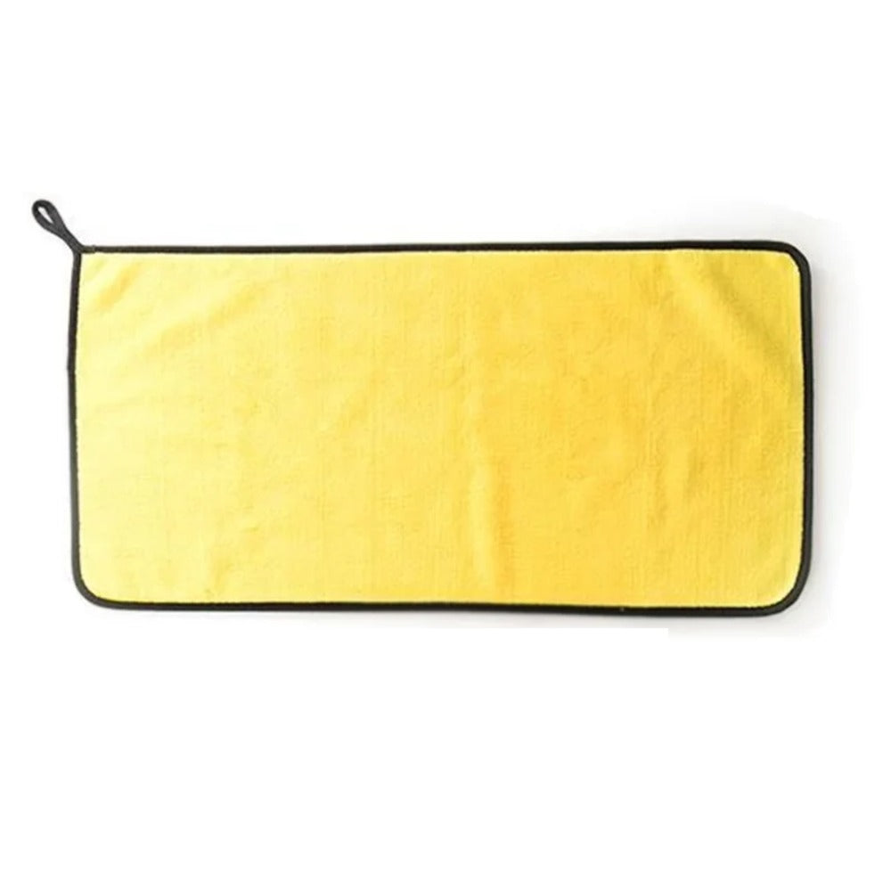 Plush microfiber drying towel, yellow and grey